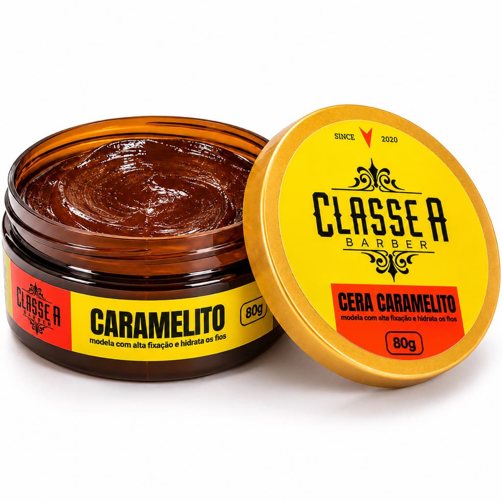 KIT 3 POMADAS PASTA MODELADORA CARAMELITO 80G CLASSE A