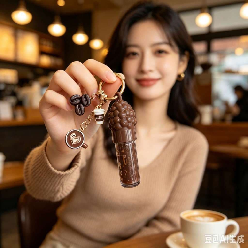Lip Gloss Labial chocolate com chaveiro Lib Bunny - JSYU