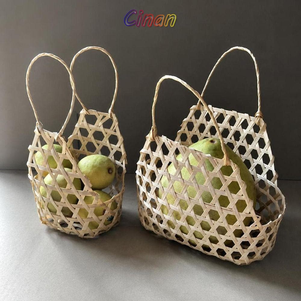 Cesta Tecida CINAN , De Caixa De Armazenamento Ecológica Artesanal Frutas Retrô De Grande Capacidade