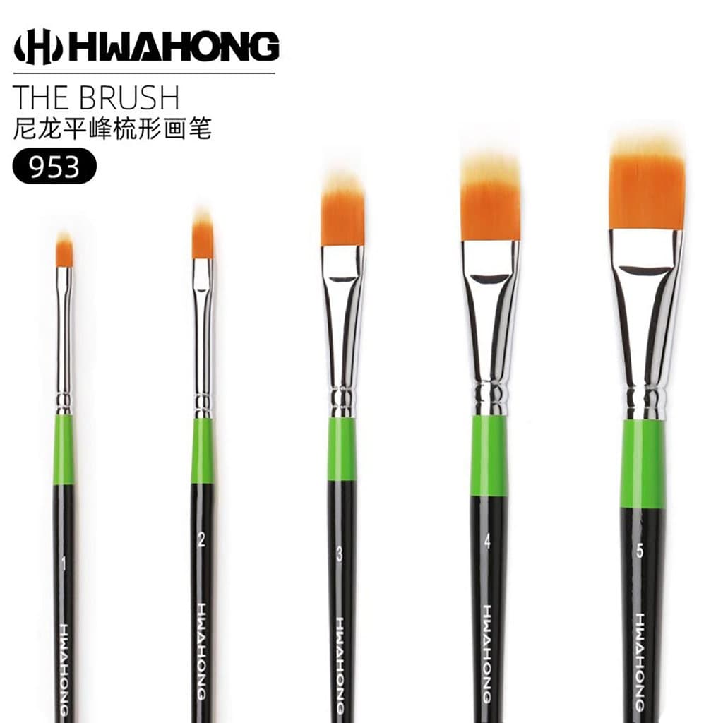 Coreia importada Huahong 953 padrão caneta náilon lã grama escova pente forma escova sombreamento escova água giz