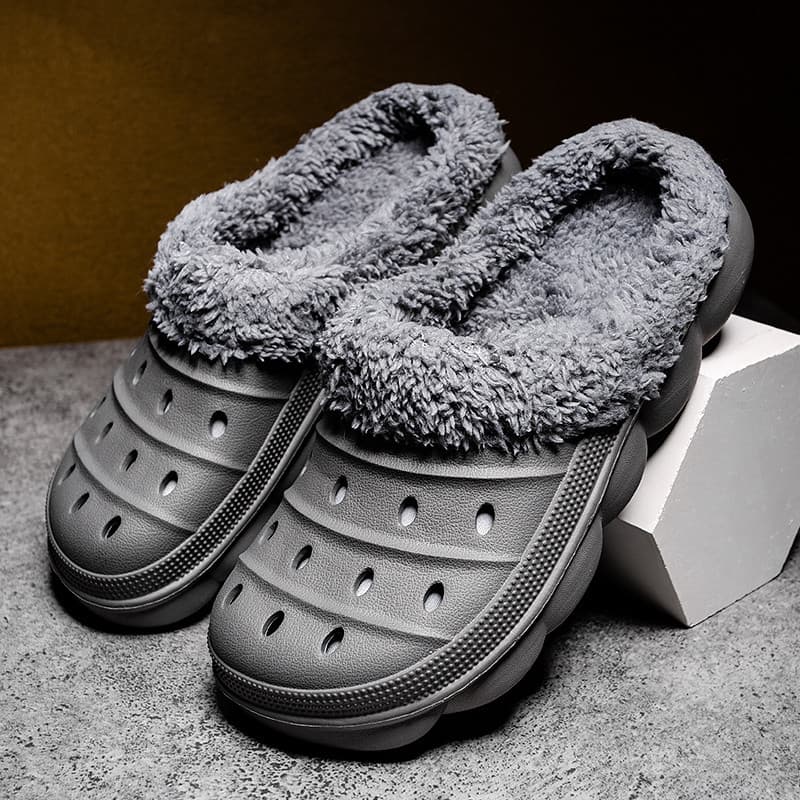 Caminhada de seda inverno pelúcia quente uso doméstico sapatos de uso ao ar livre antiderrapante sola grossa interior ch