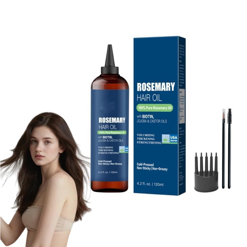 Óleo Capilar ColdHugCalmRoots Rosemary 120ml - Contém óleo de alecrim e óleo de rícino para reparar cabelos secos e fort