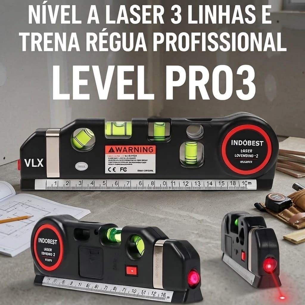 Nível A Laser Profissional Multifuncional Régua Alumínio Trena Métrica Ponto Cruz Prumo Esquadro Pronta Entrega