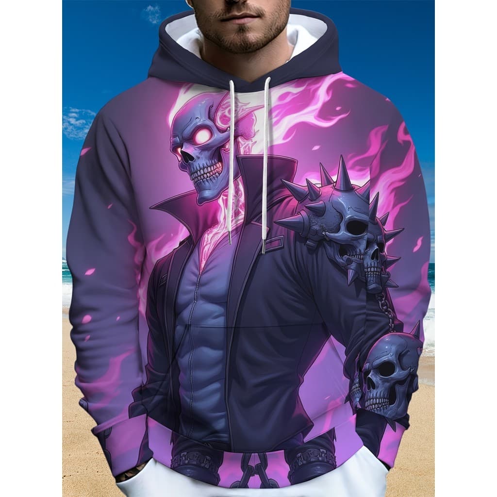 [Design estampado - sem textura] Moletom masculino Casual de manga comprida, moletom estampado, moletom moderno, moletom