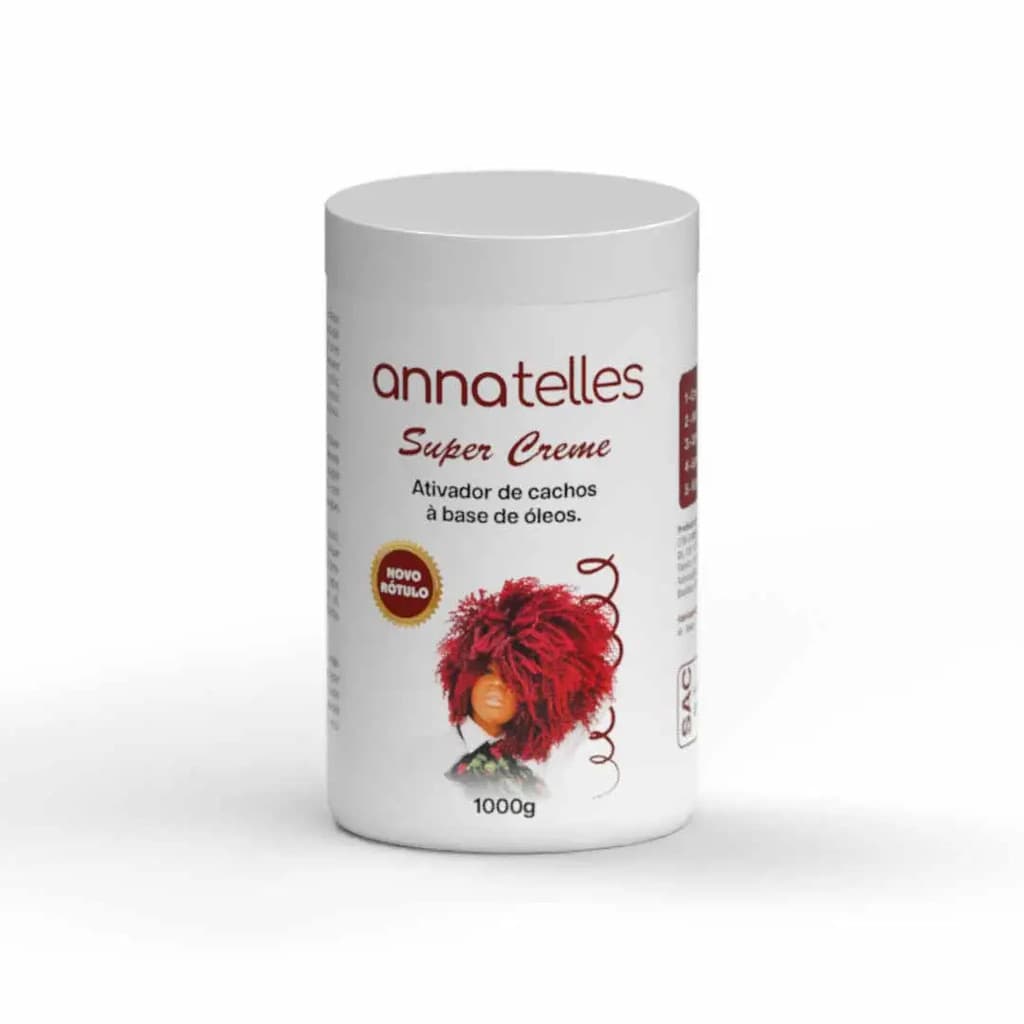 Super Creme Para Pentear Ativador de Cachos Anna Telles 1kg Definidor de Cachos