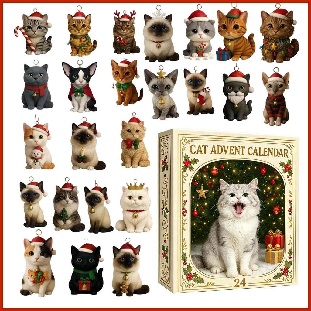 Gato Calendário De Contagem Regressiva De Natal 2026 2D Acrílico Advento Ornamento 24 Dias Para Crianças Adultos habke1b