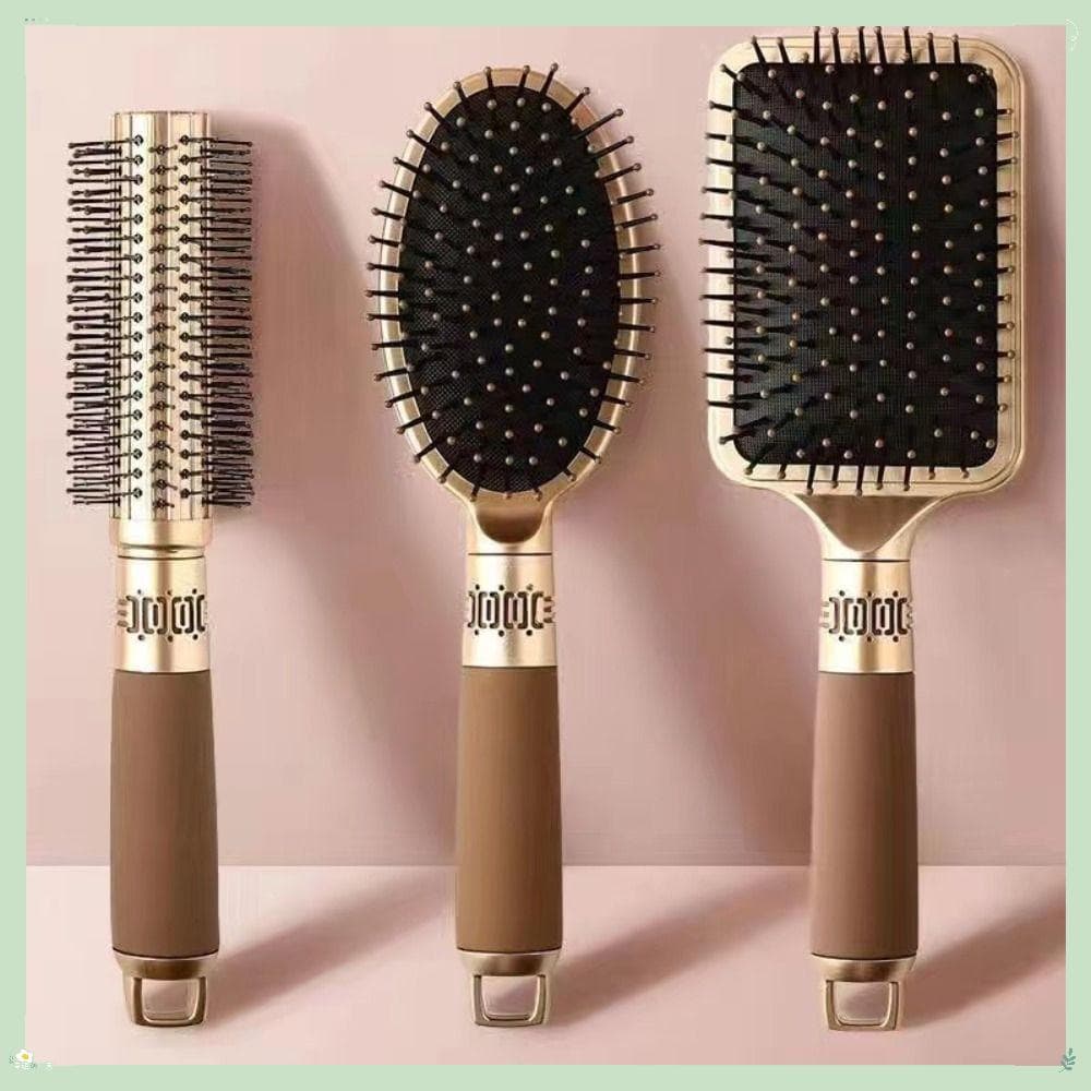 Escova De Cabelo , Pente De Almofada De Ar Dourado Encaracolado Molhado Massagem Retangular Oval De Alta Qualidade