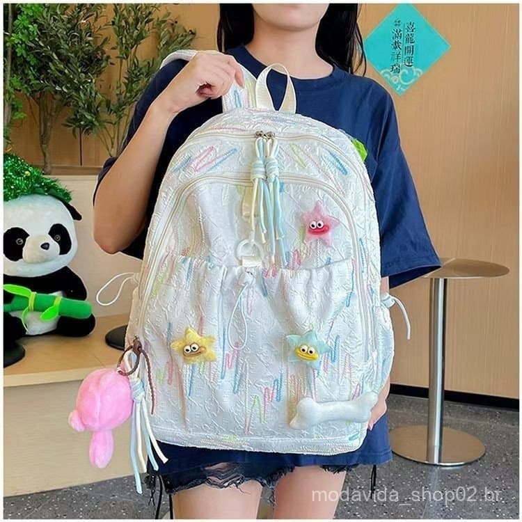 [SJB] Mochila de grande capacidade para meninas, com um padrão super fofo, versão coreana, YZ XYHT.