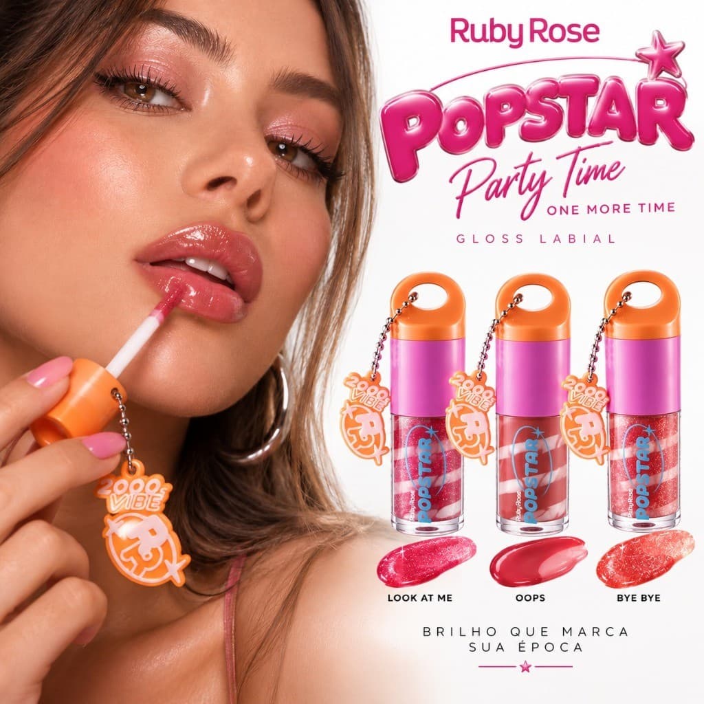 Gloss Labial Party Time Popstar Ruby Rose Lip Gloss Nostálgico Anos 2000
