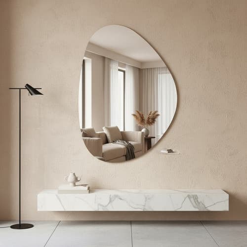 Espelho  Orgânico 40cm Decorativo Moderno Autocolante  Casa