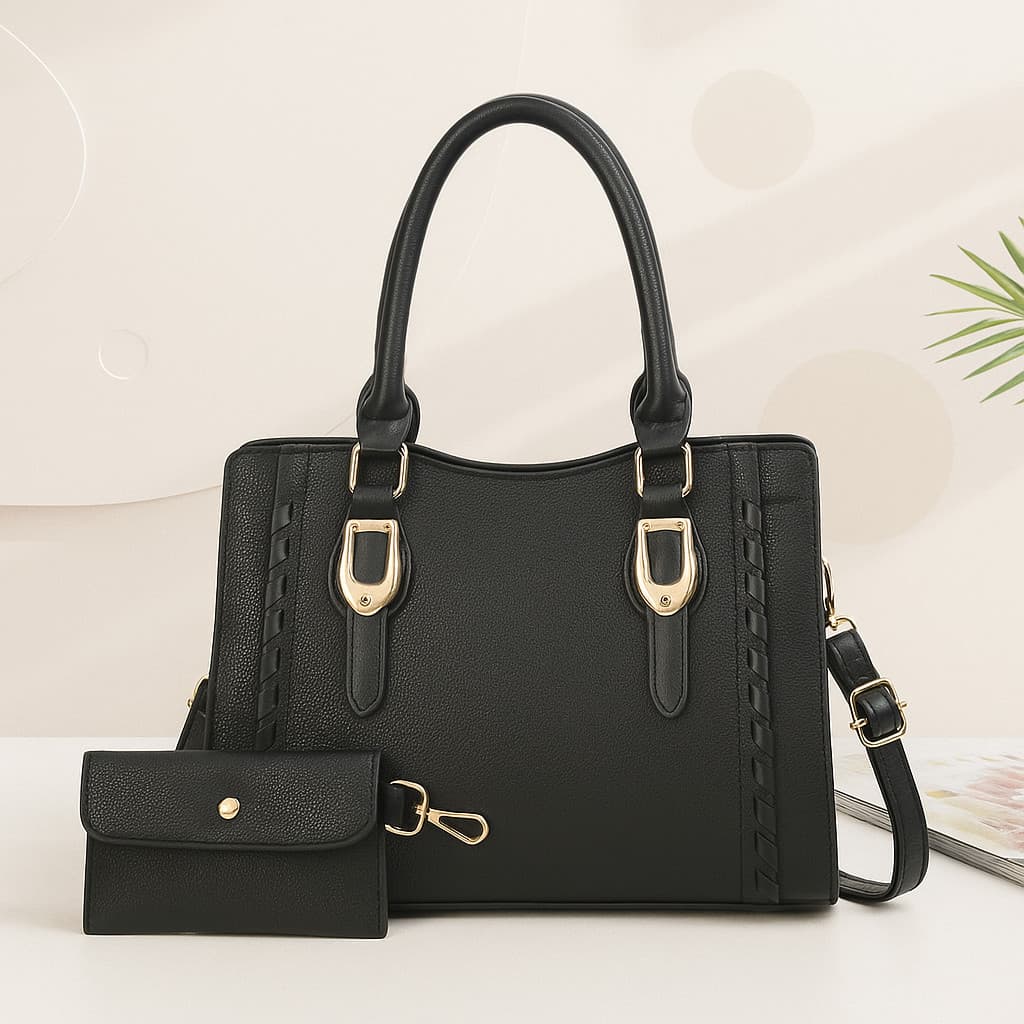Bolsa Feminina de Mão e Transversal com Mini Carteira MA9938 – Couro Sintético, Elegante e Espaçosa