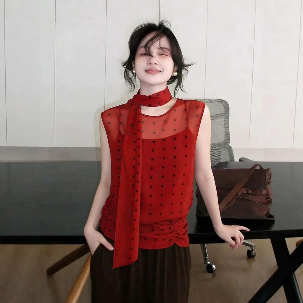 [Venda com desconto por tempo limitado] Nicho de verão High-End estilo ocidental chique único vermelho ligeiramente tran