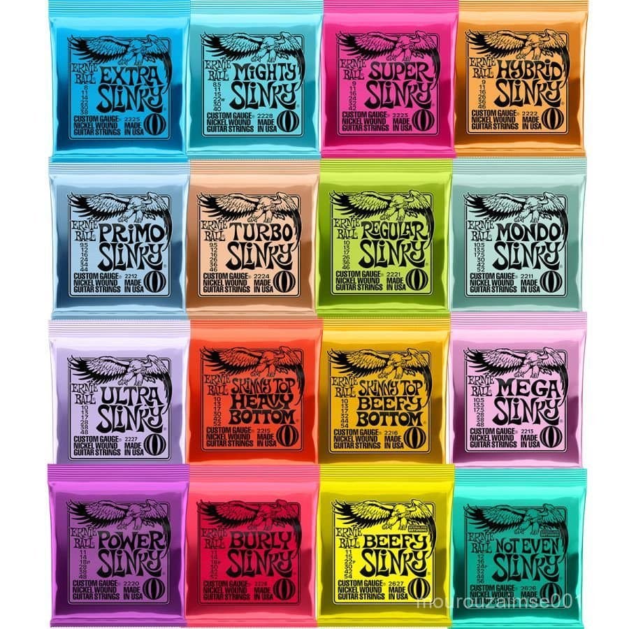 3 Peças/Conjunto Ernie Ball Cordas De Guitarra Elétrica Jogar Real Heavy Metal Rock 2220 2221 2222 2223 2225 2003 2004 2