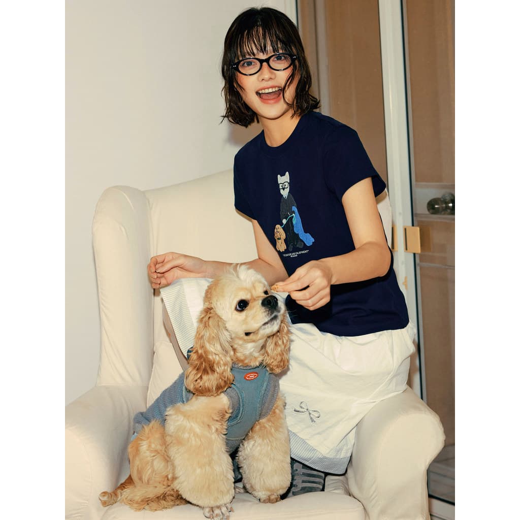 P PSO marca roupas masculinas feminino bonito terno West Highland filhote de cachorro de manga curta casal verão camiset