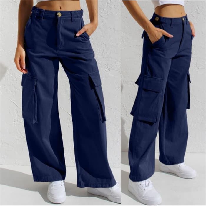 INS Europeu E Americano Casual Workwear Jeans Calças Cargo Mulheres