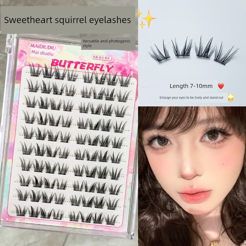 | 【cílios com cola e pinça】 | cílios tufinho fox eyes cílios tufinho gatinho ✿Lindos postiços sem cola para chinc