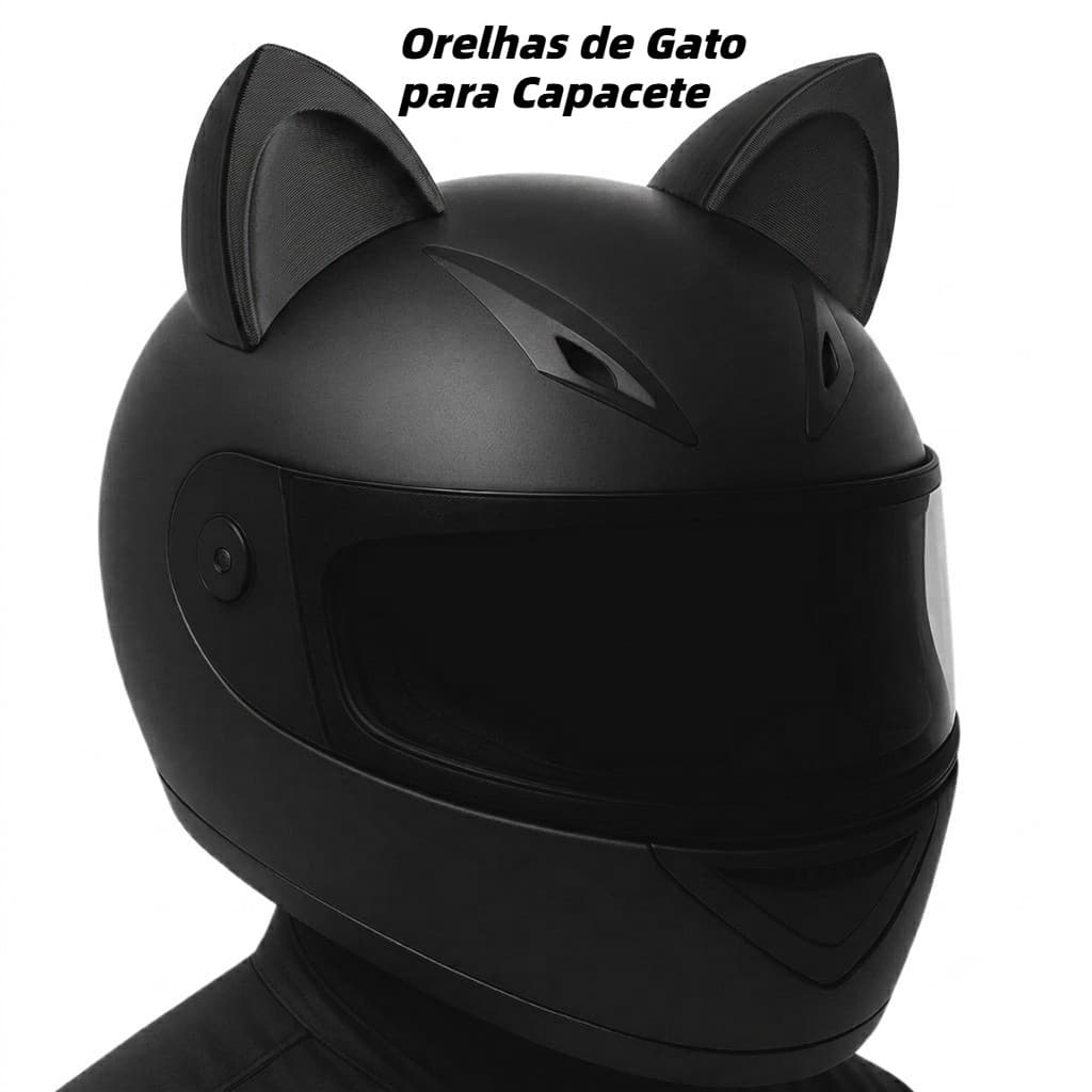 Orelha De Gato Acessório Moto Bike Fixar Capacete Dupla Face Enfeite Decoração Cat Ears Par de Orelinhas Gatinho Fone