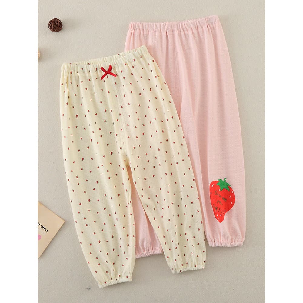 Meninas verão Mosquito calças de algodão puro crianças casa calças Leggings médio pequeno crianças casa pijama calças be