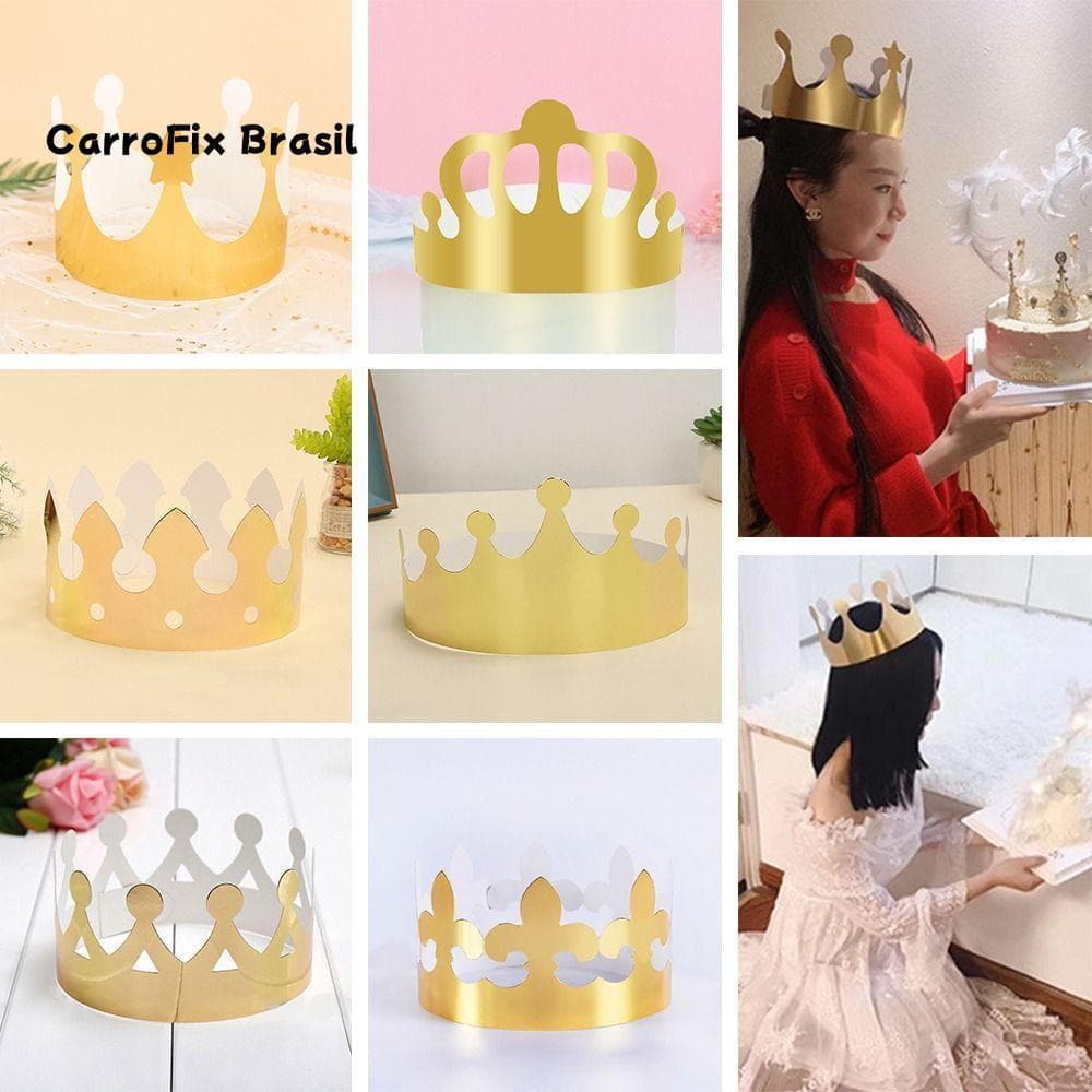 WWAX 10 Peças Boné De Coroa De Papel Atmosfera Decoração De Casamento Ornamento De Celebração Crianças Aldult Príncipe P