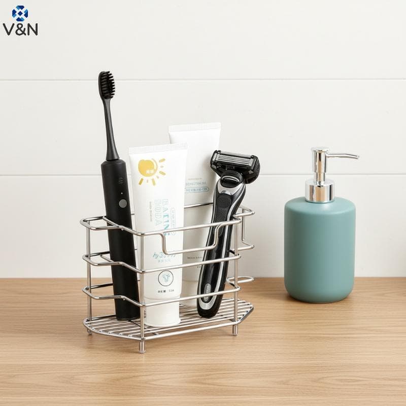 (V & N) Suporte Durável Para Escova De Dentes De Banheiro De Aço Inoxidável 201 Casa .