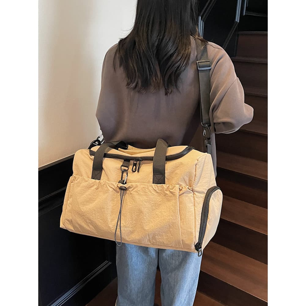 Bolsa de ginástica esportiva moderna de cor sólida de grande capacidade, leve, masculina, feminina, portátil de curta di
