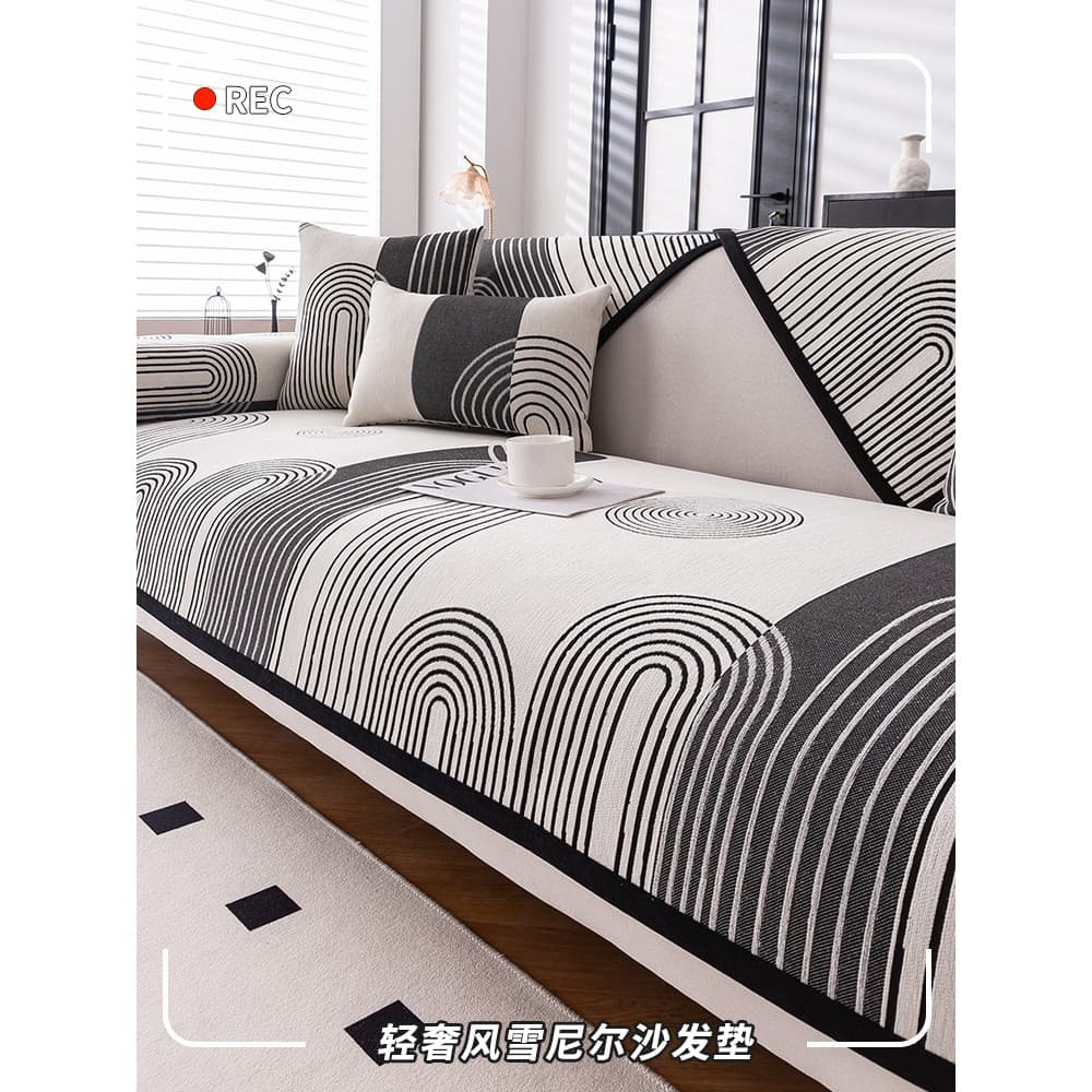 Luz de luxo simples Chenille sofá almofada quatro estações Universal 2025 novo estilo Anti-deslizamento couro sofá almof