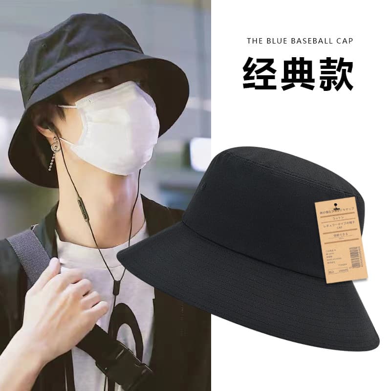 2025 novo estilo balde chapéu masculino grande circunferência da cabeça verão High-End Street Wear chapéu de sol ao ar l