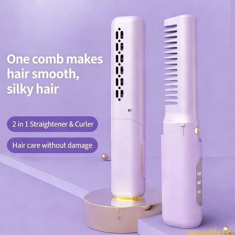 sun Portátil Alisador Cabelo E Modelador Alça Ergonômica Escova Alisamento Ferramenta Ondulação