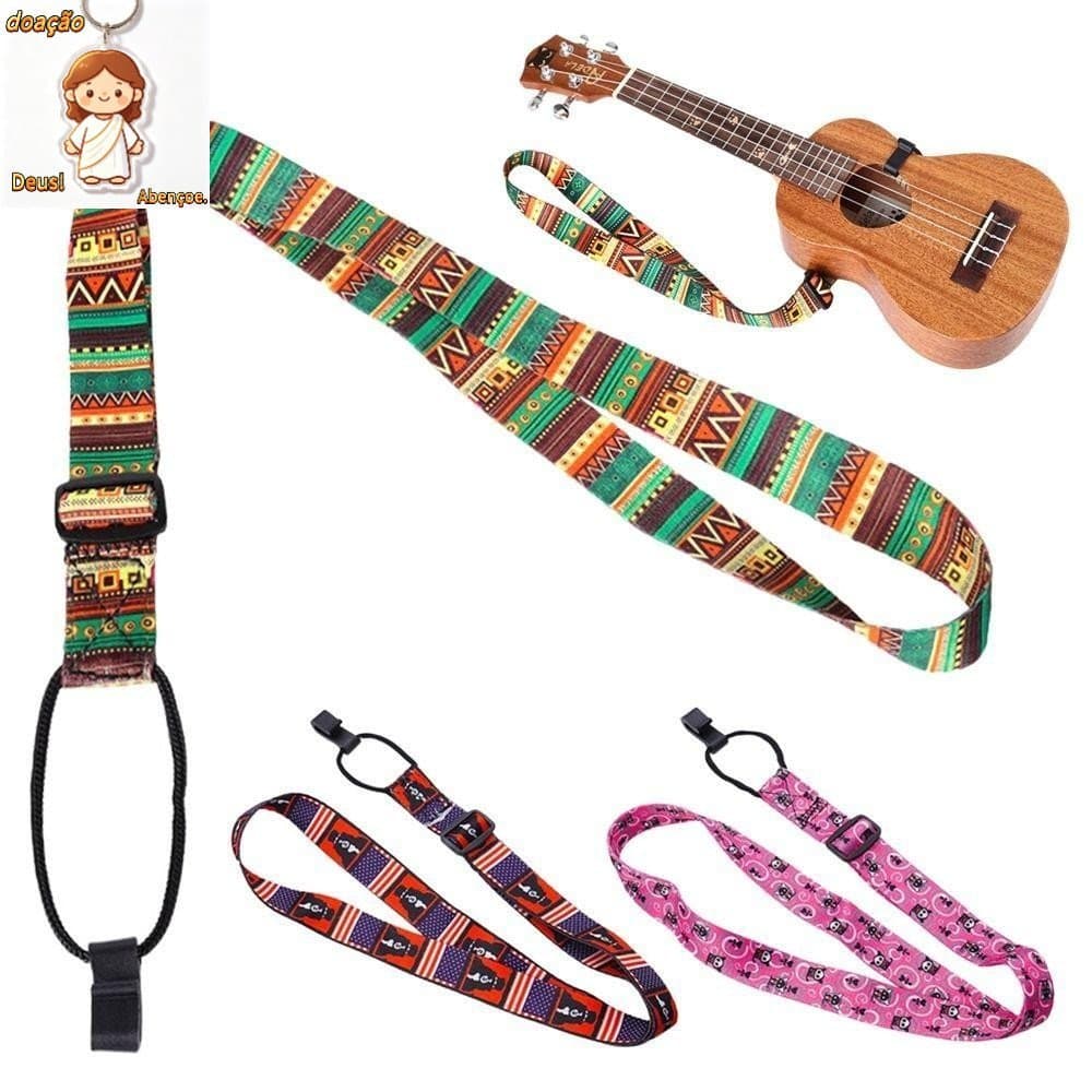 Cintos De Guitarra , Cinta De Poliéster Estilo Étnico Portátil Ajustável Para Ukulele