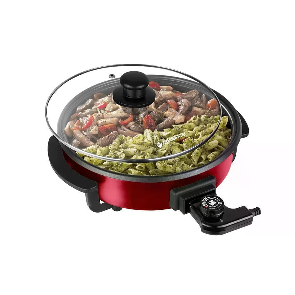Panela Elétrica Cadence Multifuncional Rouge, Revestimento Antiaderente, 1250W, Vermelha - PAN610 220V