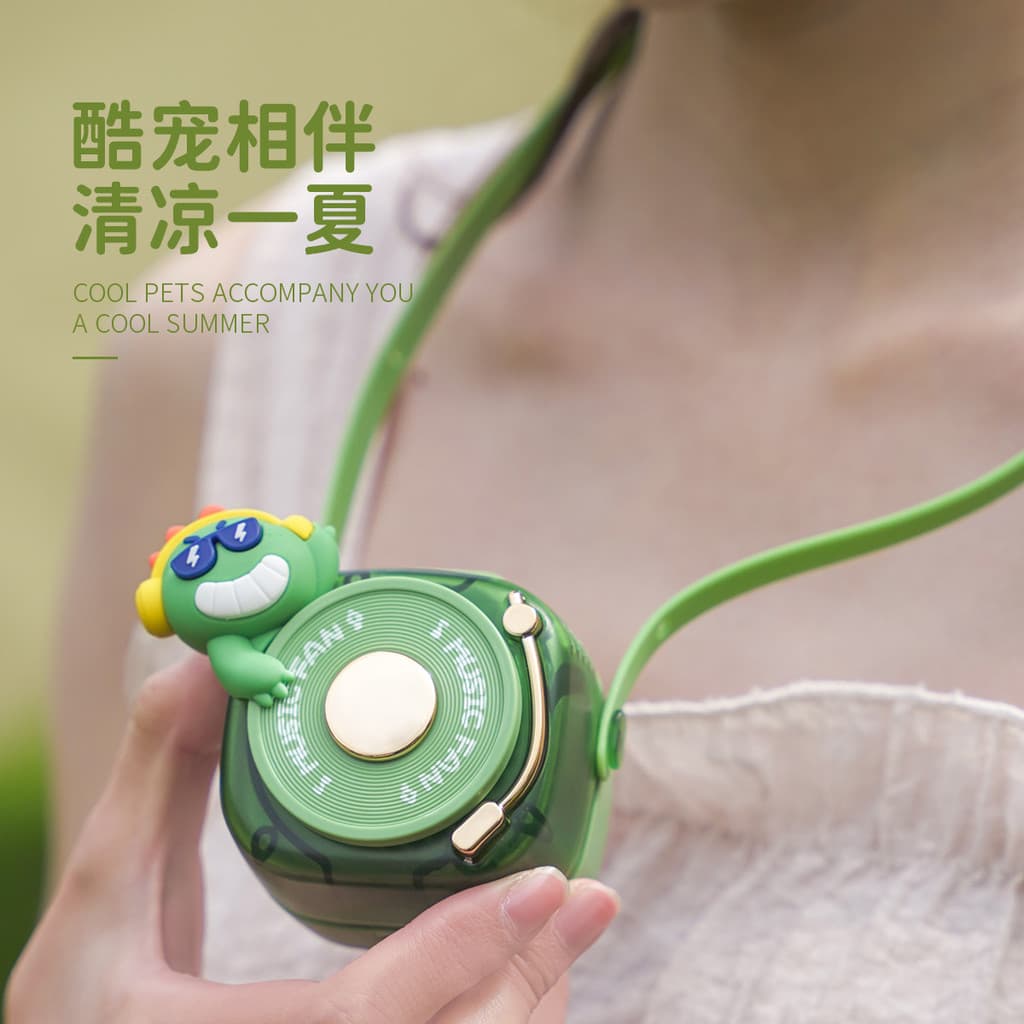 [Estoque pronto] 2023 novo estilo pendurado pescoço ventilador verão portátil carregamento USB estudante portátil Mini v