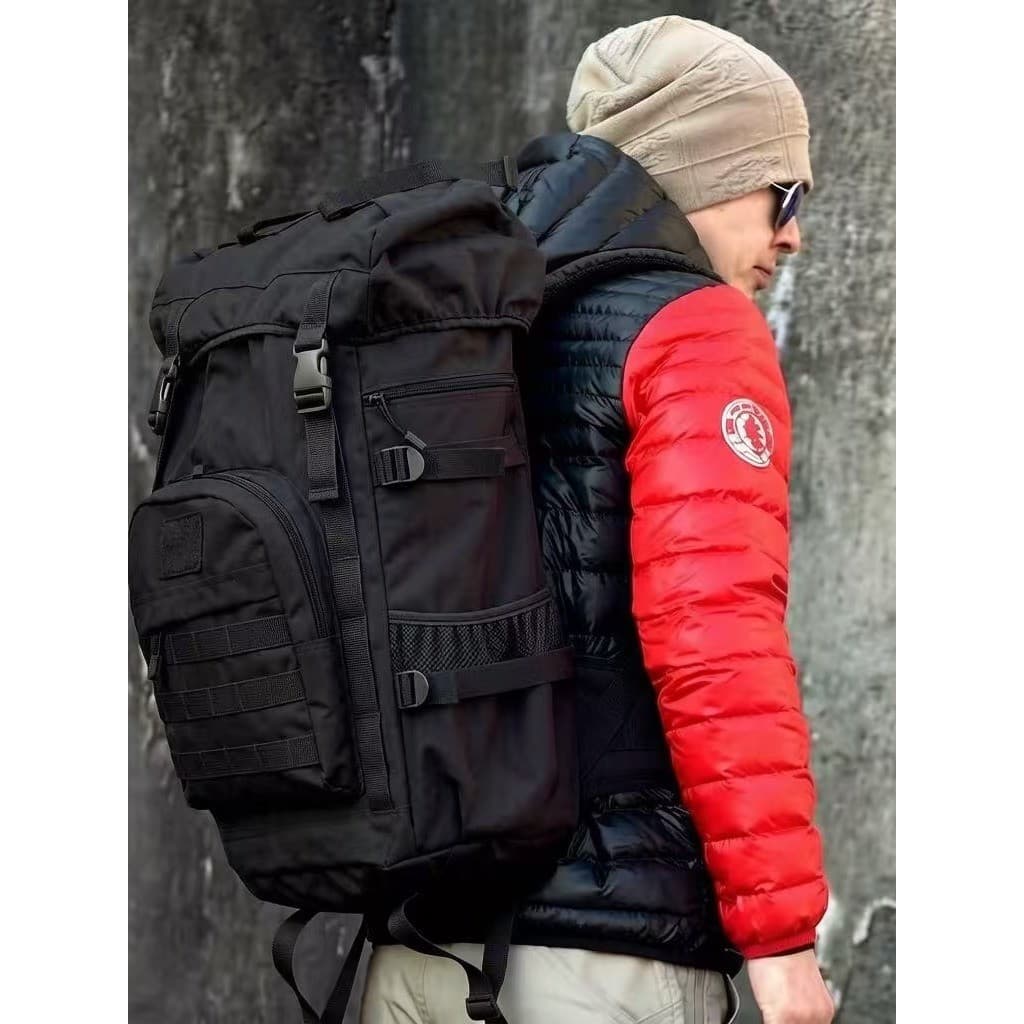 Mochila de viagem resistente ao desgaste 900D, grande capacidade, 55L, montanhismo ao ar livre, ciclismo, camuflagem, mo