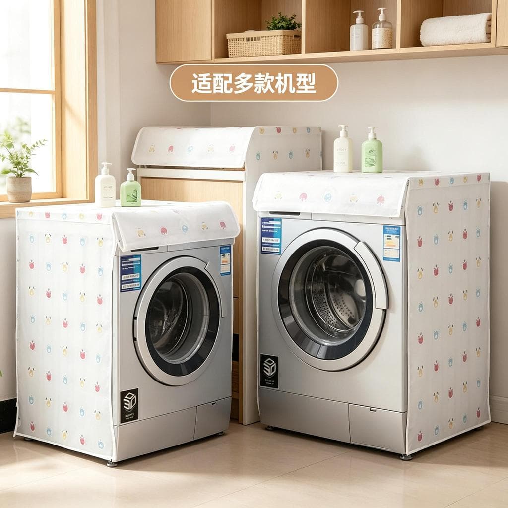 Novo estilo de máquina de lavar roupa capa à prova d'água macacão transparente de plástico capa protetora à prova de umi
