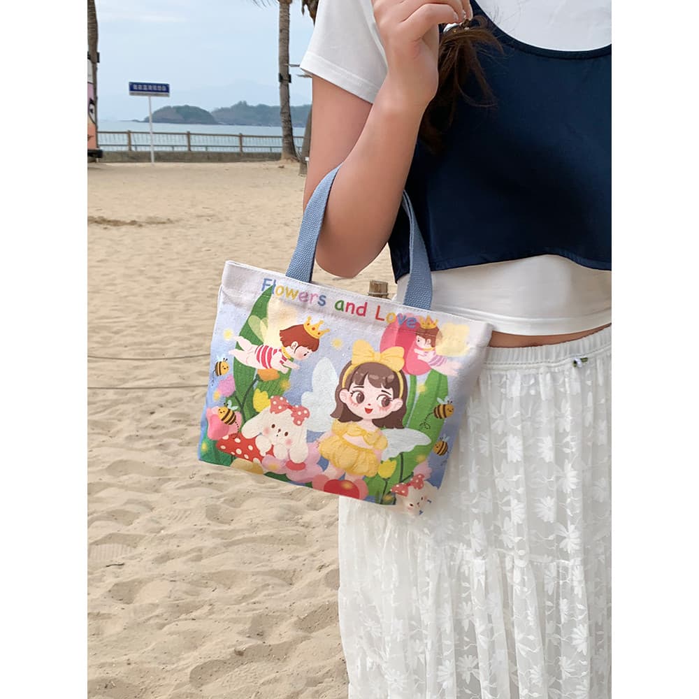 Bolsa de lona feminina 2026 novo estilo grande capacidade estudante Commuter bolsa portátil trabalho moda All-Match bols