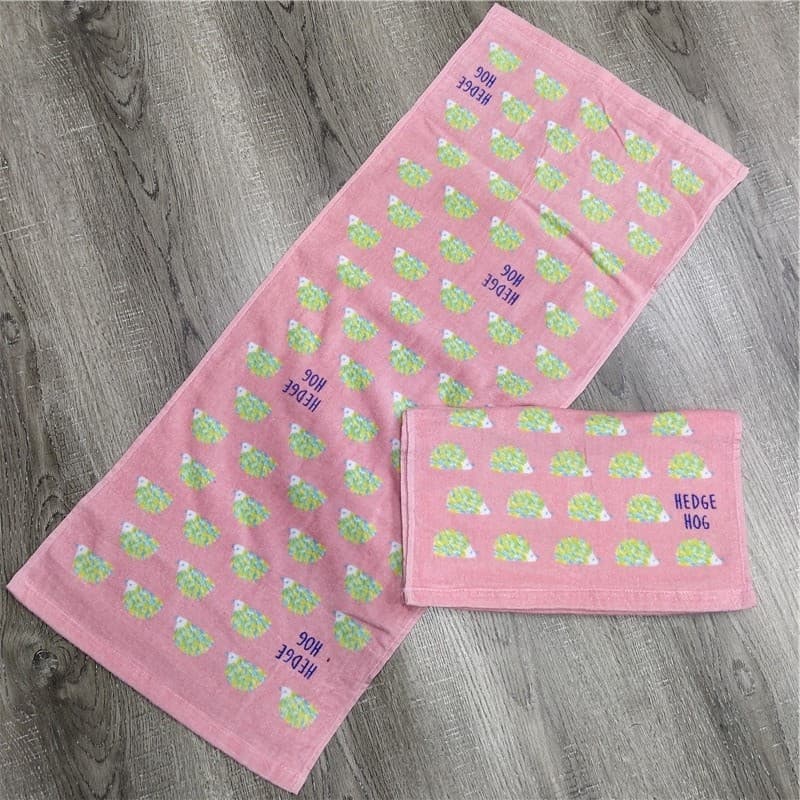 Comércio exterior puro algodão corte lã bobina dos desenhos animados rosa ouriço rosto toalha de algodão Unisex casa ros