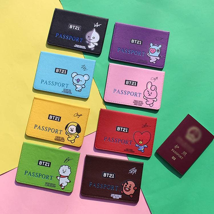 Porta-Passaporte de Couro BTS BT21 MHS4