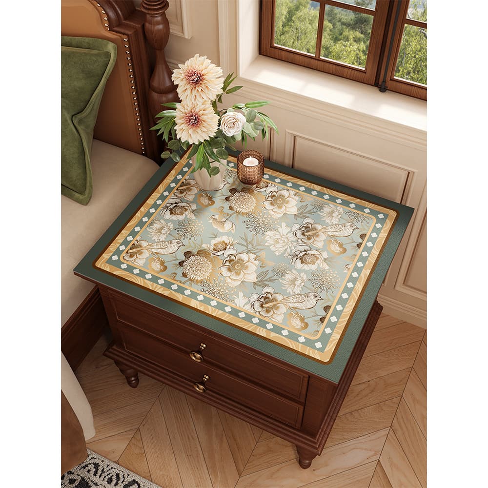 Americano Retro tapete de mesa de cabeceira luz luxo High-End couro Silicone tapete de mesa impermeável à prova de óleo