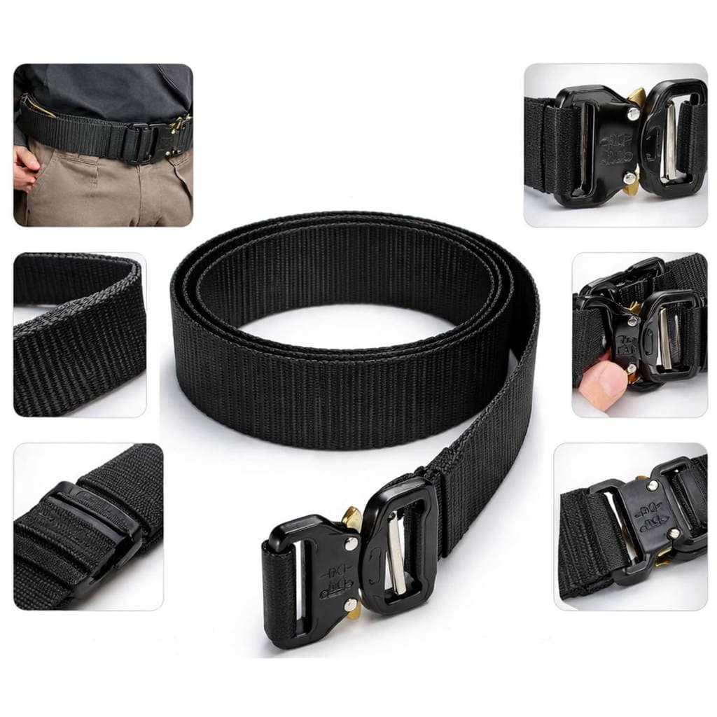 Cinto Tático Nylon com Fivela Rápida Ajustável Resistente Preto