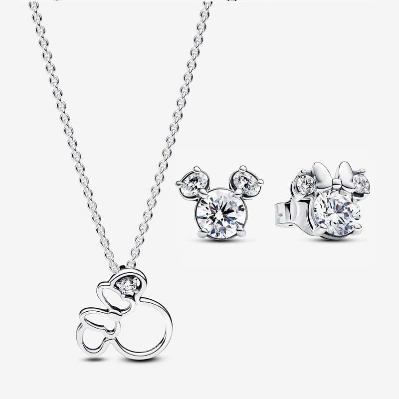 Colar Collier Silhueta Minnie Mouse Em Prata 925