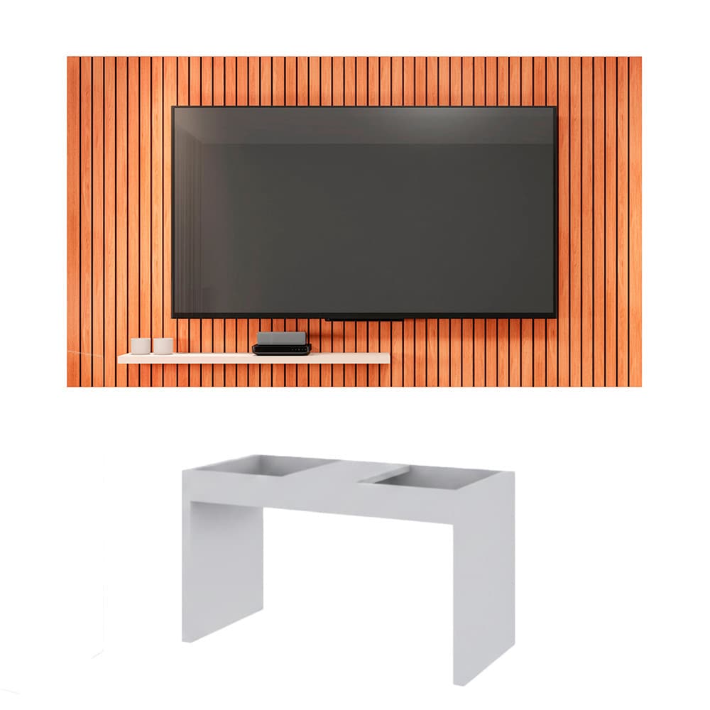 Conjunto Sala de Estar Painel Sun Mesa Book Caemmun