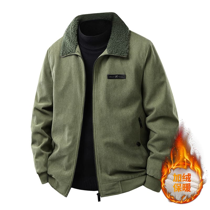 Outono inverno novo estilo masculino veludo cordeiro forro de lã engrossado jaqueta moda Casual solto casaco de algodão