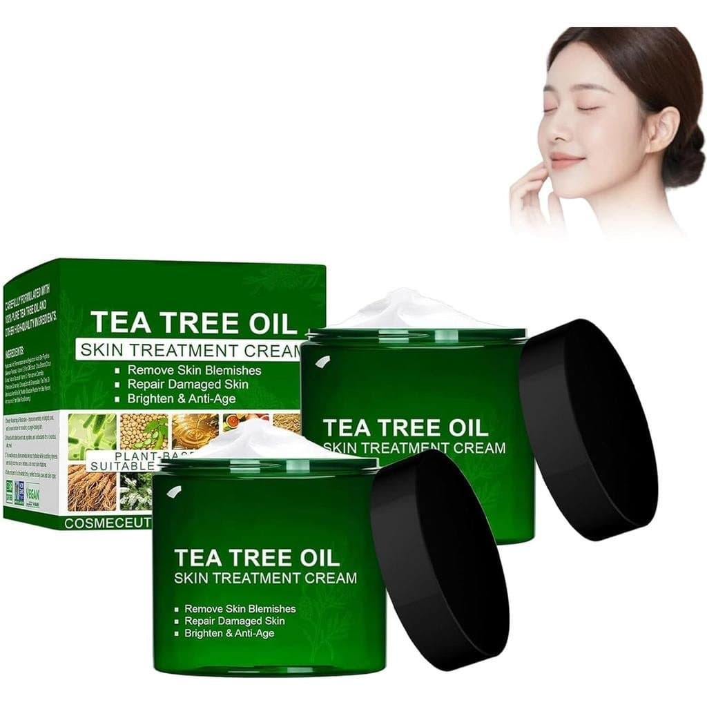 Creme Calmante para a Pele com Óleo de Tea Tree, Alivia a Secura e Vermelhidão, Creme Suave e Não Irritante para Peles S