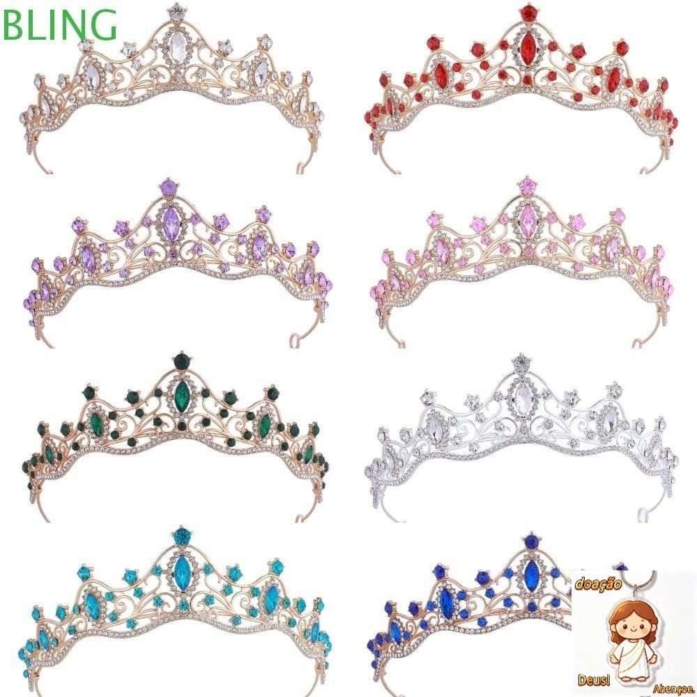 Tiara De Cristal BLING , Coroa De Princesa Rainha Vintage Barroca , Acessórios Para Cabelo , Joias De Baile De Strass