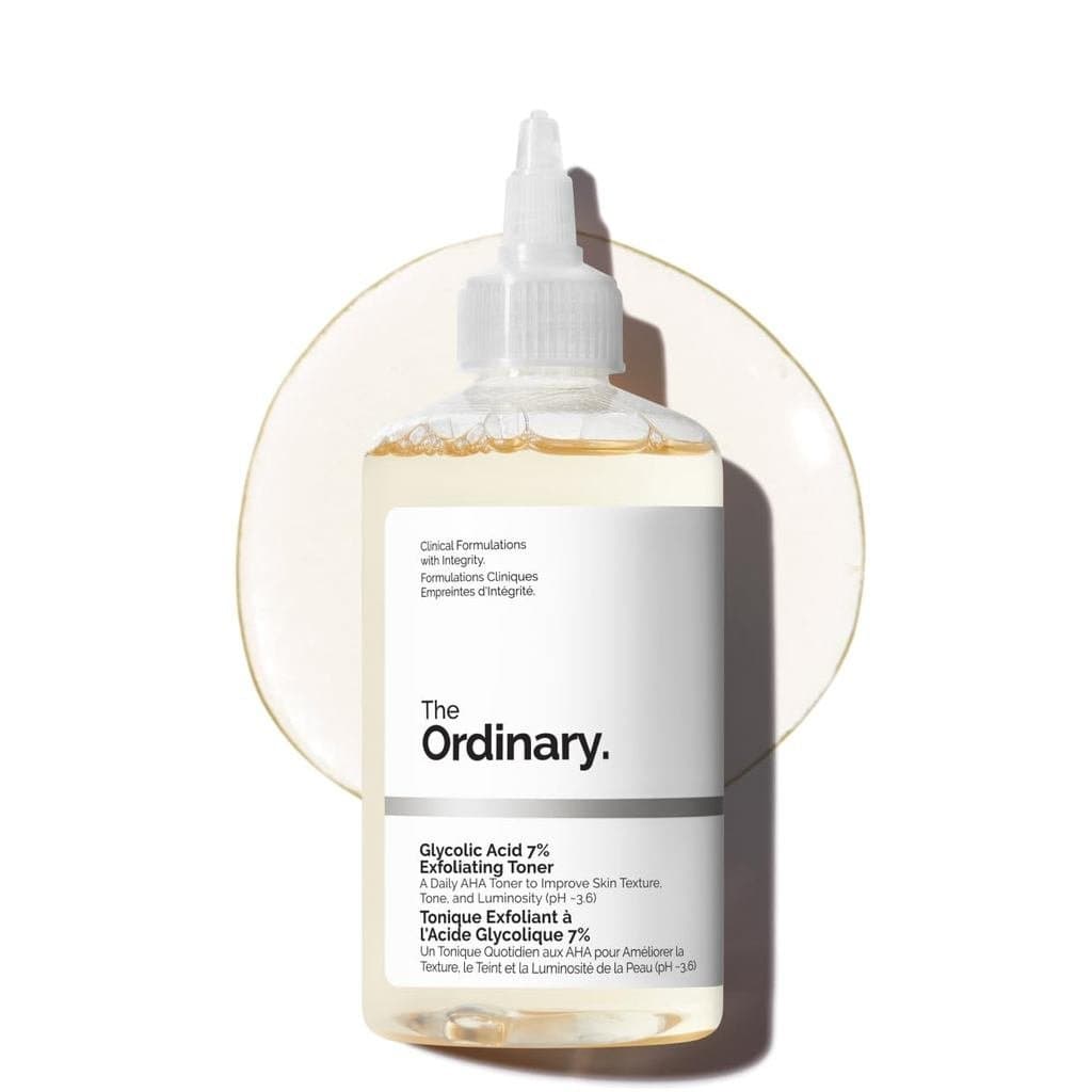 The Ordinary Tônico Esfoliante com Ácido Glicólico 7%, Tônico Diário Iluminador e Calmante para uma Pele com Tom Mais Un