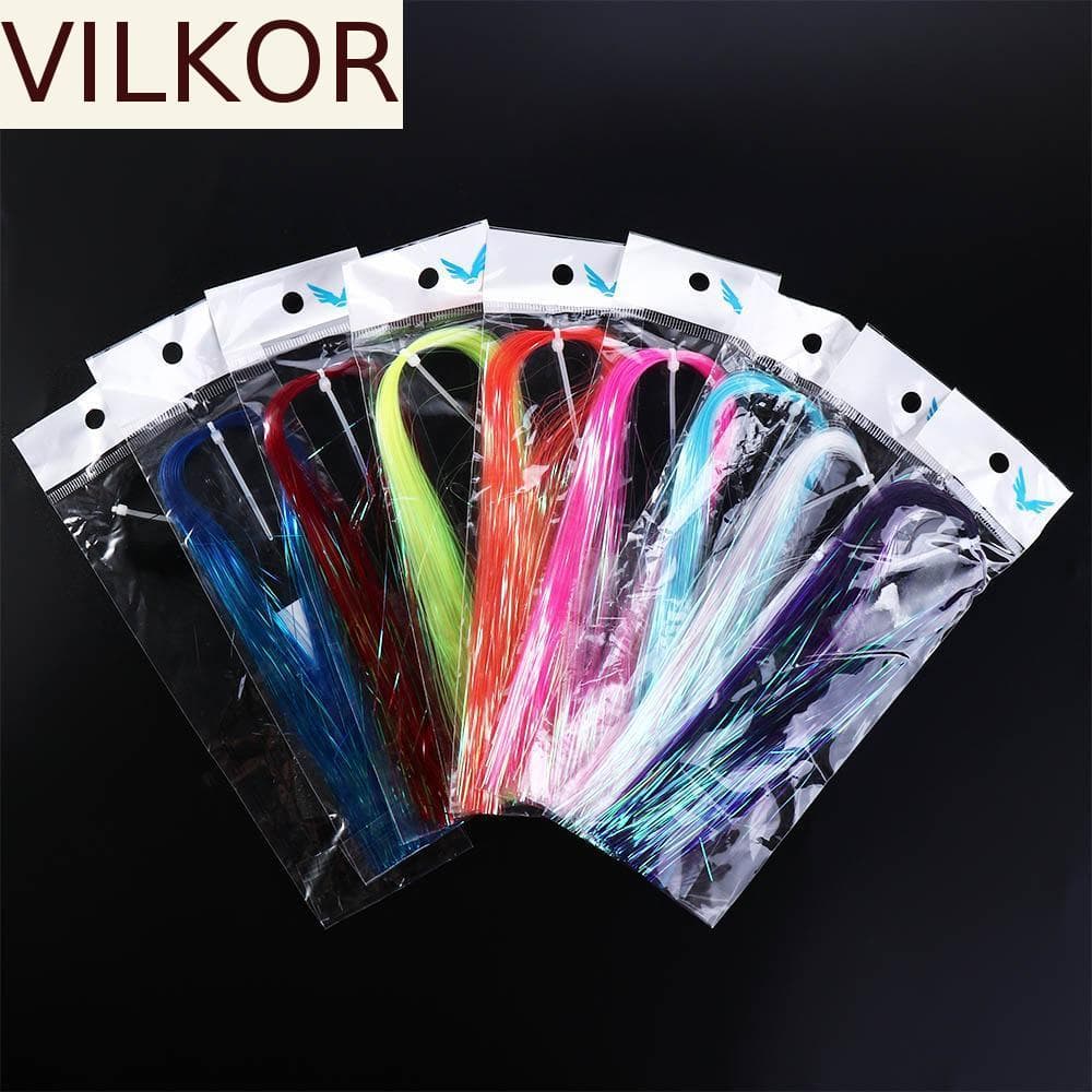 VILKOR Auxiliar Ganchos Linha Ouropel Streamer Brilhante Isca De Pesca Ferramentas Com Mosca Gabarito Gancho