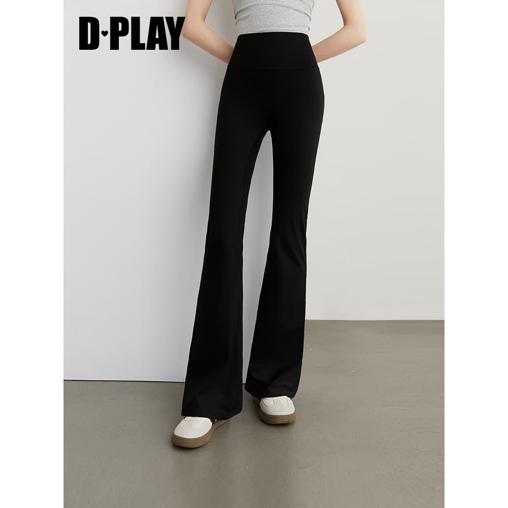 DPLAY [Huiping] Outono novo estilo calças pretas femininas Hip-Lifting barriga-estreitamento ligeiramente calças de Yoga