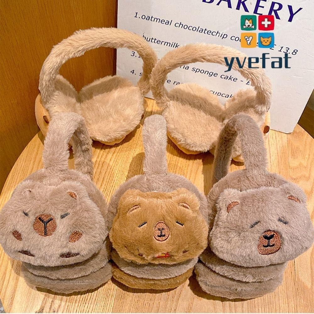 YVEFAT Orelha Quente Earmuffs , Capivara Pelúcia Capa De Calor , Macio À Prova De Vento Dos Desenhos Animados Inverno Ea