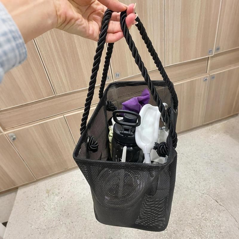 Esportes de Fitness bolsa feminina grande capacidade drenável portátil gaze transparente armazenamento saco de natação P