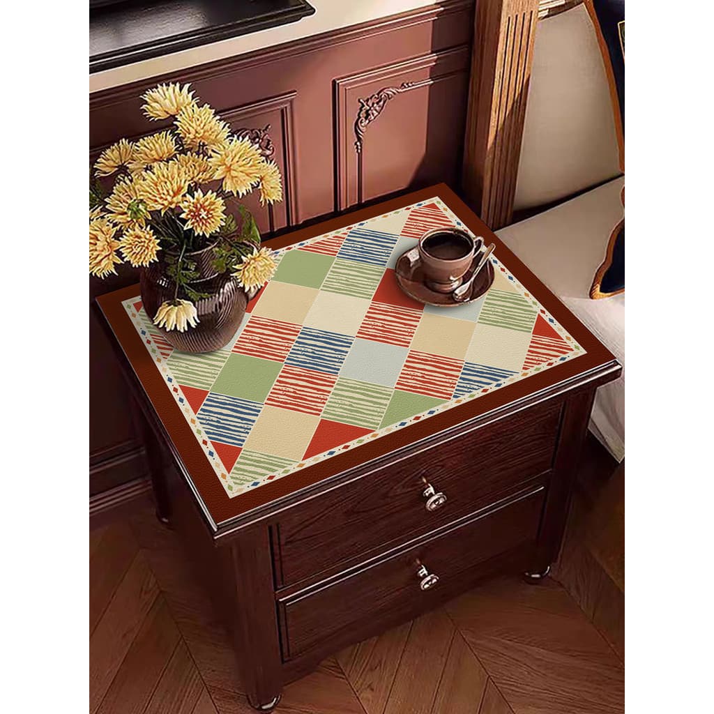 Pvc mesa de cabeceira esteira treliça atmosfera à prova dwaterproof água Oilproof couro toalha de mesa tapete protetor p