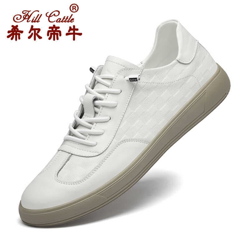Tênis de couro branco masculino mocassins casuais sapatos de couro preguiçoso sola macia superfície macia sapatos branco